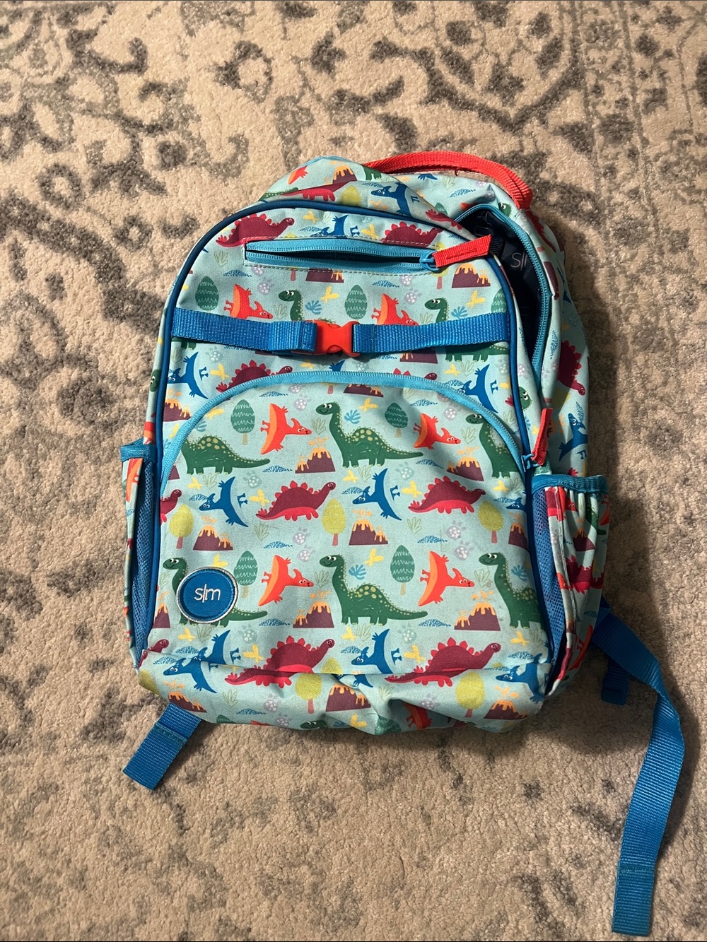 Simple Modern Kids Dinosaur Print Backpack - Light Blue